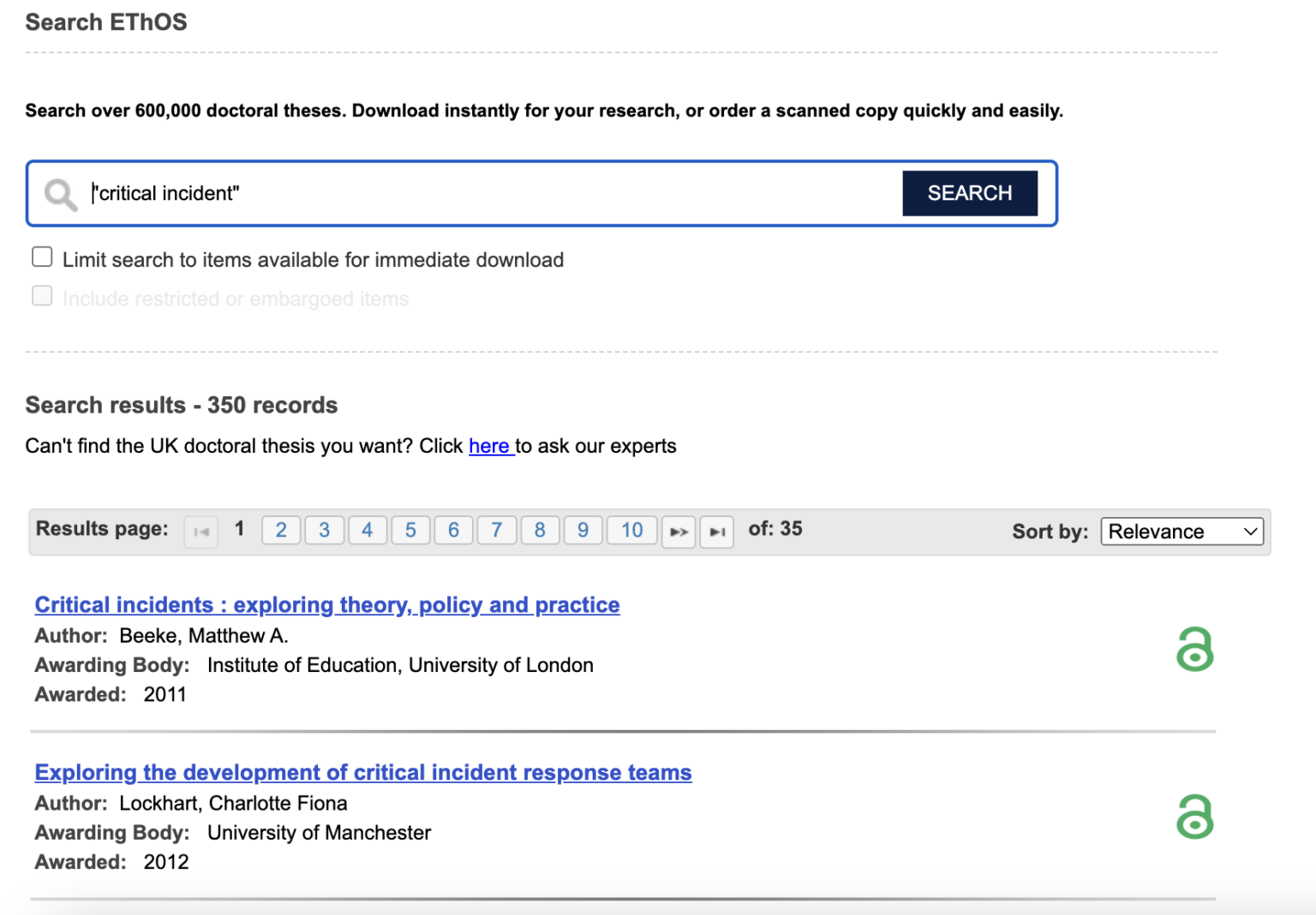 thesis library uk