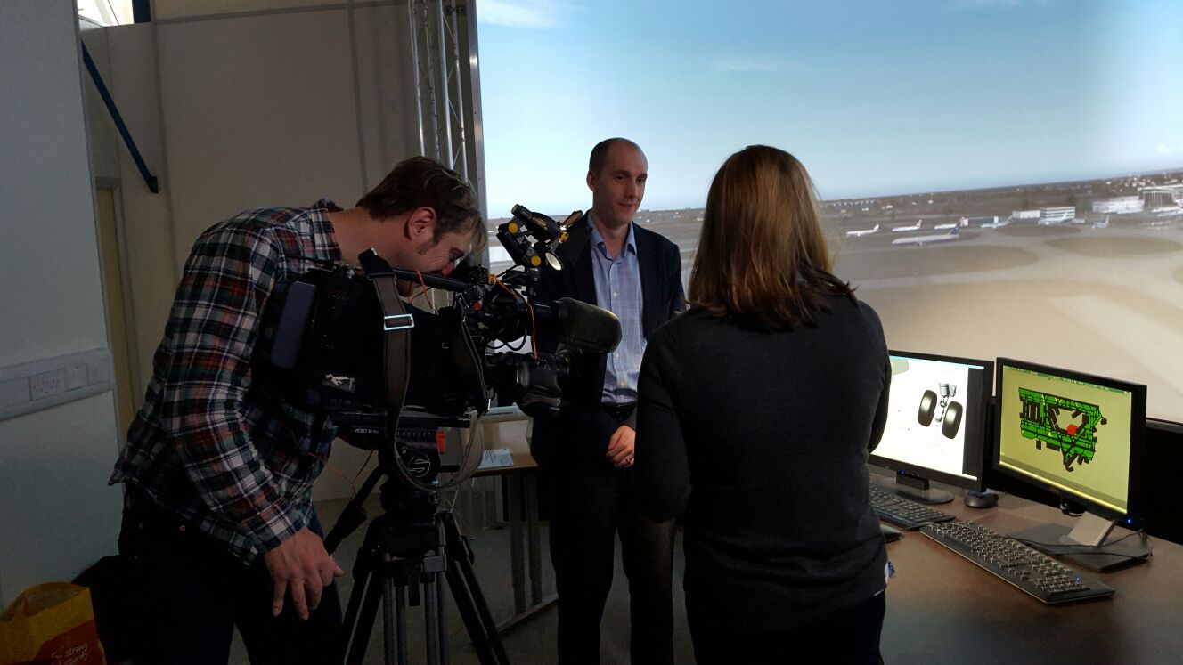 Dr Craig Lawson being interviewed about easyJet's hybrid plane project
