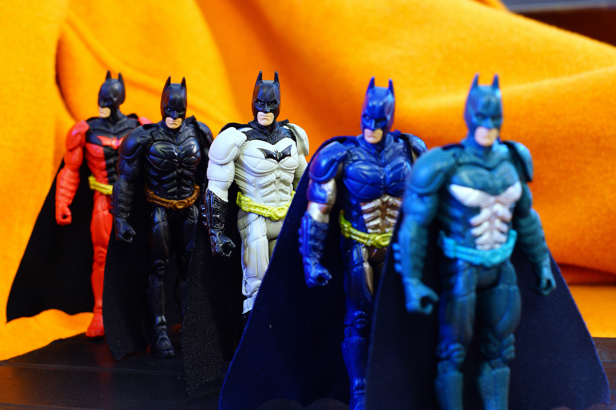 Photo of five Batman figures