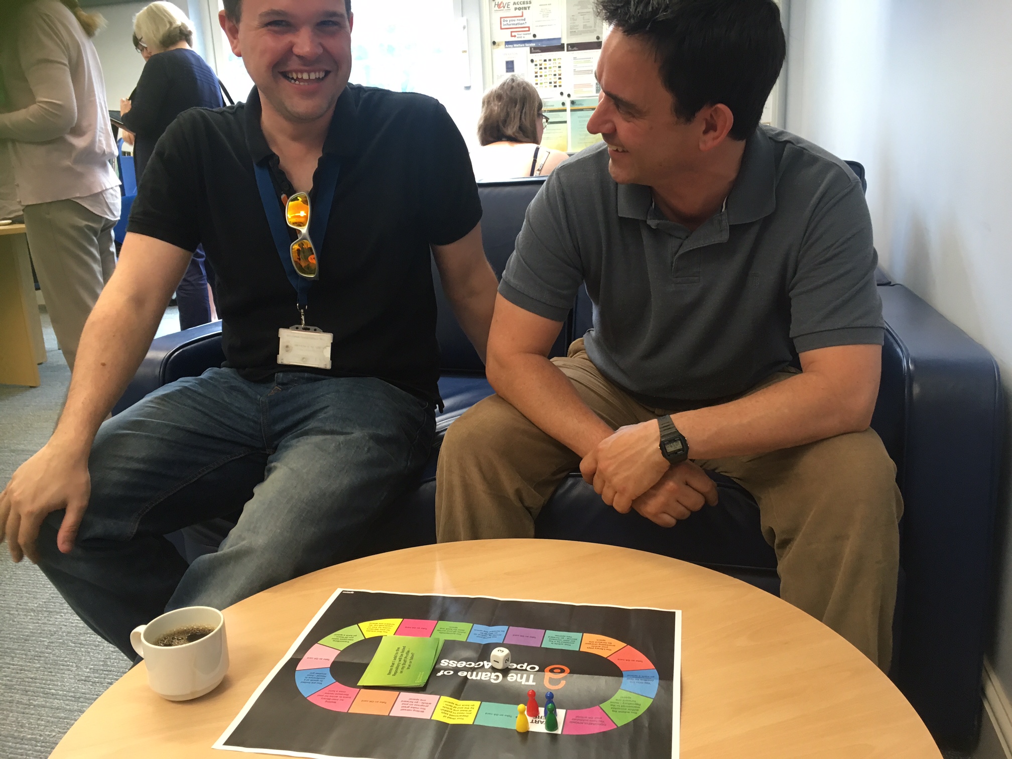 Researchers playing the Game of Open Access at our coffee morning