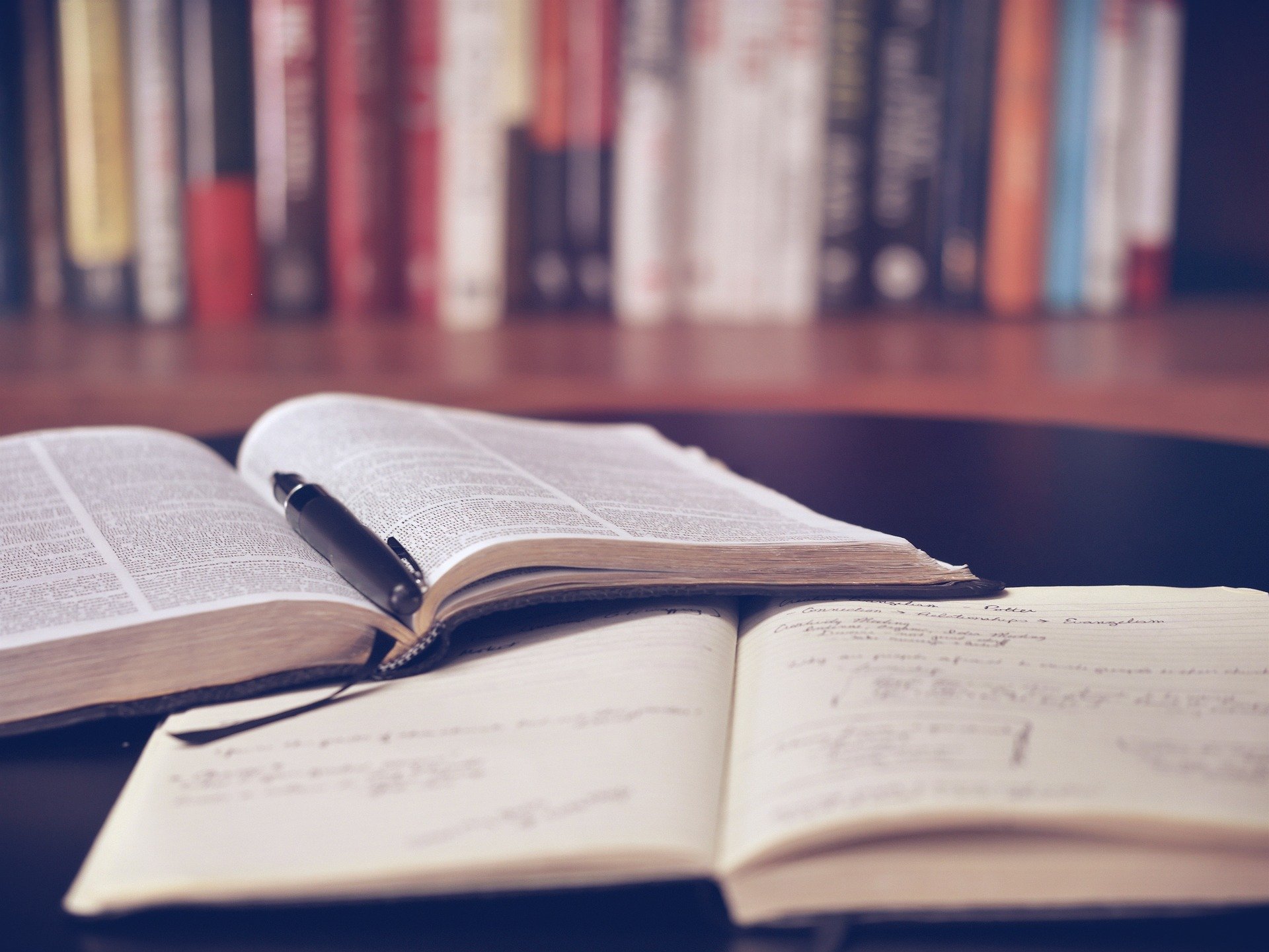 books open on a desk