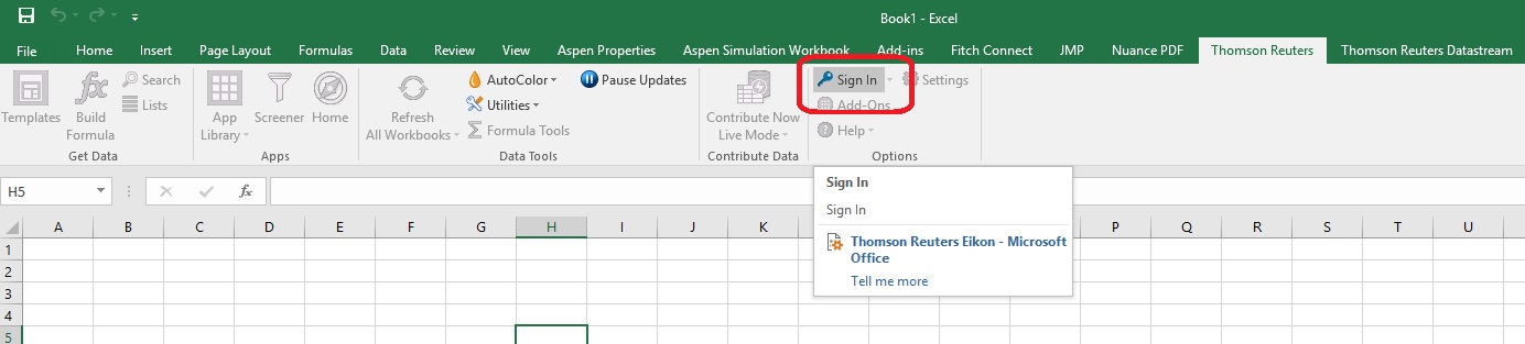 sign into excel