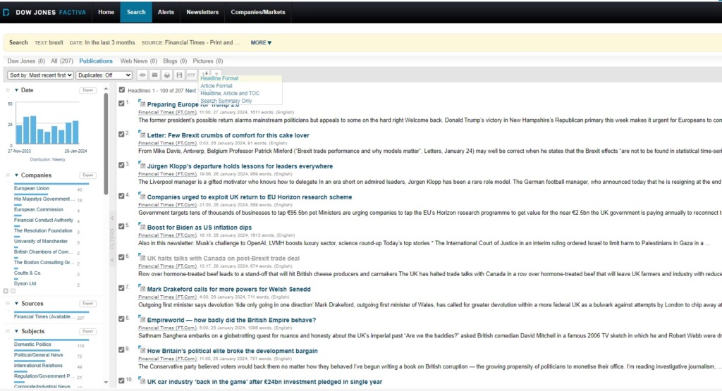 Screenshot of how to download multiple articles