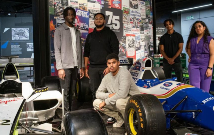 Leila at Silverstone with fellow MSc Motorsport awardees