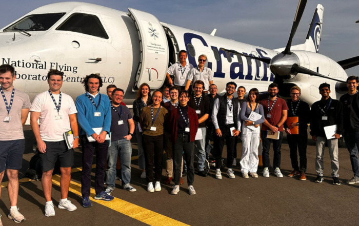 David and his fellow course mates in front of the NFLC aircraft.