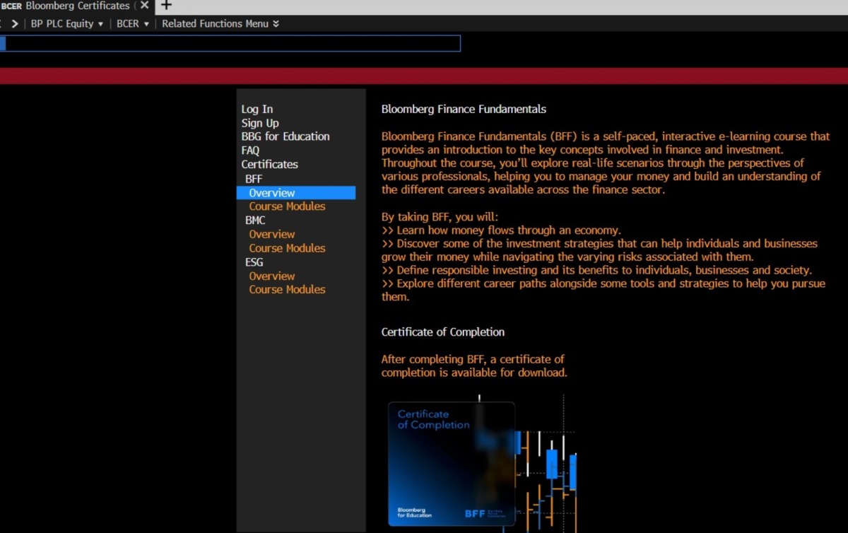 Introducing… Bloomberg Finance Fundamentals (BFF) - Cranfield ...