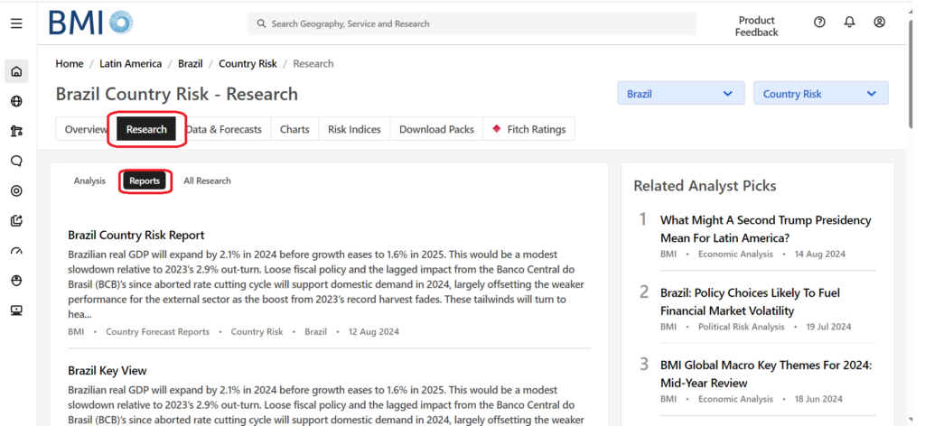 Screenshot - country risk research reports