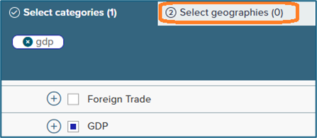 Screenshot showing where to select geographies