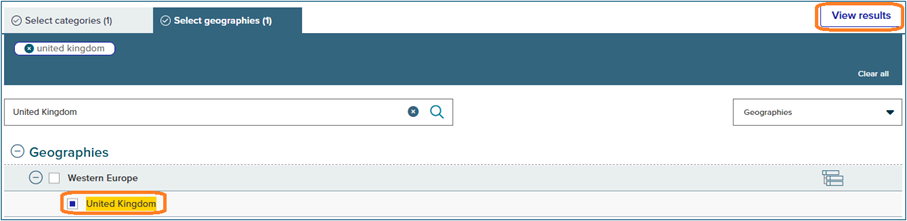 screenshot showing where the nation has been selected