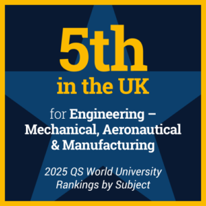 QS World Rankings 2025 – fifth in the UK for Engineering – Mechanical, Aeronautical & Manufacturing