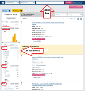 Screenshot - Master's theses search